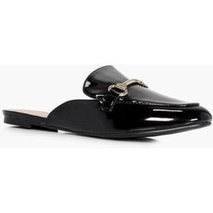 Black metallic slip on loafers
